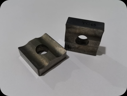 تیغه برش CNC رنگ نقره ای درج معدن کاربید YC45 برای فولاد ریخته گری